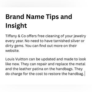 Designer tips and information